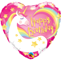 BALAO 18" CORACAO PC1 BDAY MAGICAL UNICORN