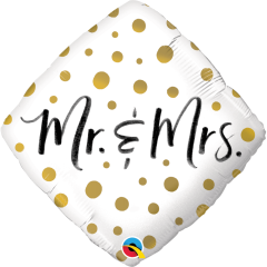BALAO 18" DIAMANTE PC1 MR. & MRS. GOLD DOTS