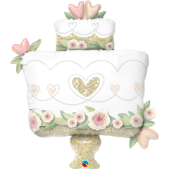 BALAO 41" SHAPE PC1 GLITTER GOLD WEDDING CAKE