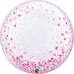 BALAO 24" DECO BUBBLE PC1 PINK CONFETTI DOTS