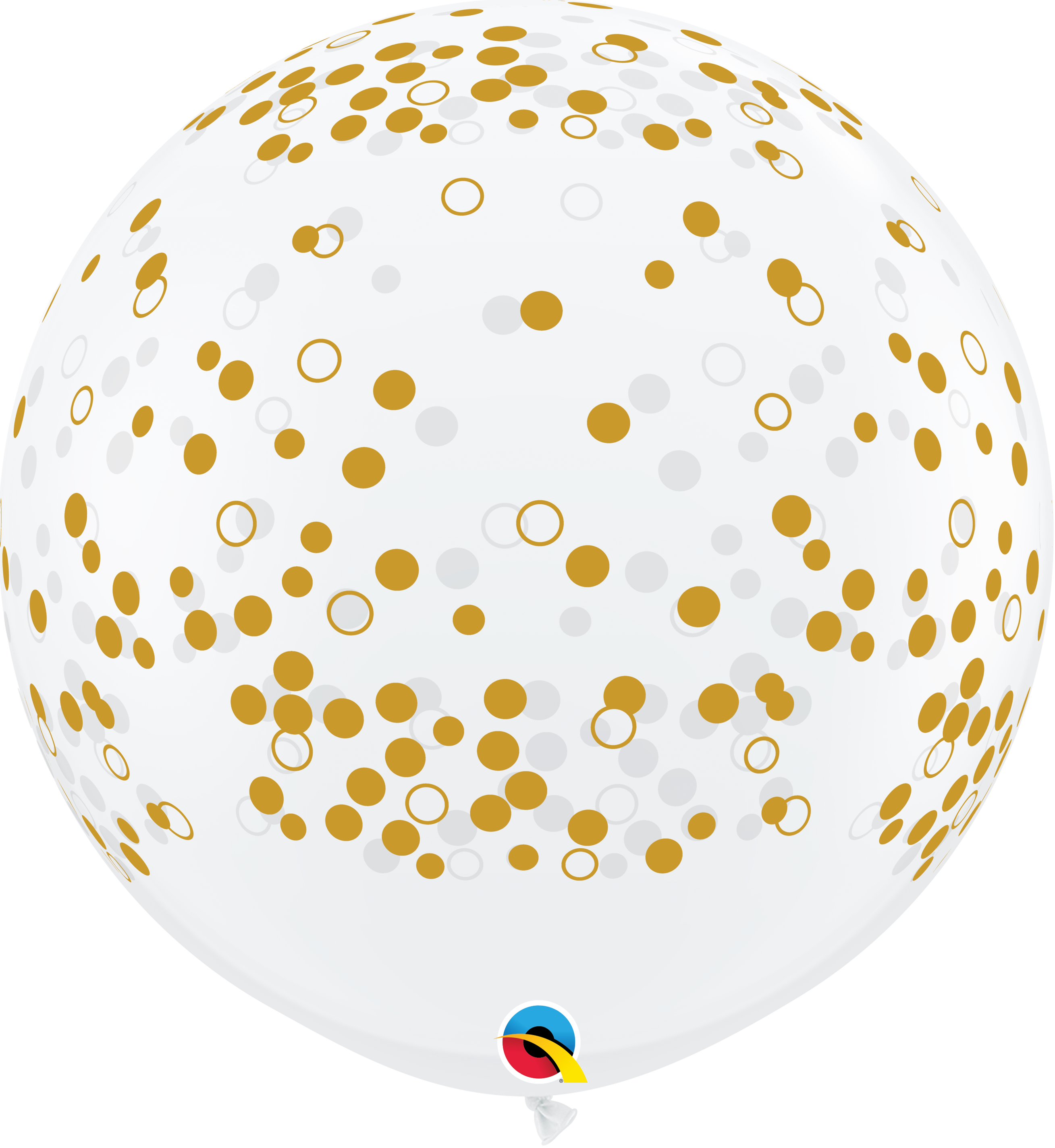 BALAO 3' R DIAMANTE TRAN PC2 CONFETTI DOTS-A-RND