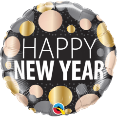 BALAO 18" REDONDO PC1 NEW YEAR METALLIC DOTS