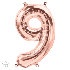 BALAO 16" NUMERO PC1 9 ROSE GOLD
