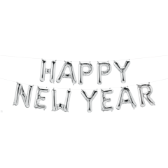 16" KIT HAPPY NEW YEAR SILVER