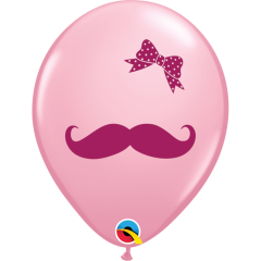 BALAO 11" R ROSA PC50 MUSTACHE & RIBBON