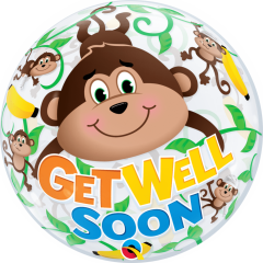 BALAO 22" BUBBLE SIMPLES PC1 GET WELL MONKEYS