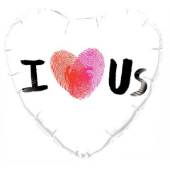 BALAO 18" CORACAO PC1 I (THUMBPRINT HEART) US
