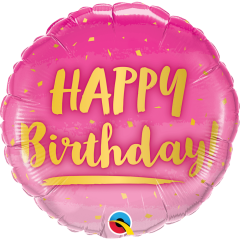 BALAO 18" REDONDO PC1 BDAY GOLD & PINK