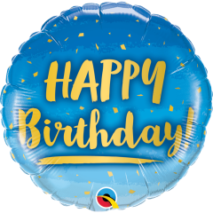 BALAO 18" REDONDO PC1 BDAY GOLD & BLUE