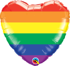 BALAO 18" CORACAO PC1 RAINBOW STRIPES