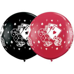 BALAO 3' R PRETO/RUBI PC2 DADOS E CARTAS DE CASSINO