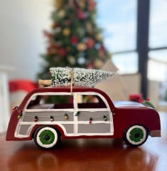 CARRO DE NATAL VINTAGE VERMELHO
