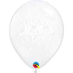 BALAO 11" R DIAMANTE TRAN PC50 MOTHER'S DAY PETITE POLKA DOTS