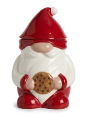 POTE DE BISCOITO EM CARÂMICA - GNOMO DE NATAL