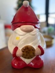 POTE DE BISCOITO EM CARÂMICA - GNOMO DE NATAL