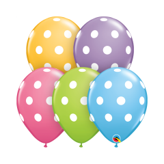 BALAO 11" R SORT ESP PC50 BIG POLKA DOTS (PASTELS)