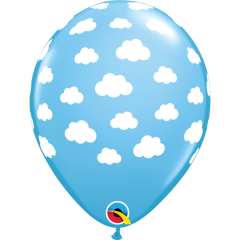 BALAO QUALATEX 11" ESTAMPADO - PACOTE FESTIVO AZUL COM 6 UNIDADES - NUVENS