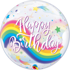 BALAO 22" BUBBLE SIMPLES PC1 BDAY RAINBOW UNICORNS