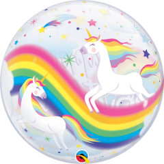 BALAO 22" BUBBLE SIMPLES PC1 BDAY RAINBOW UNICORNS
