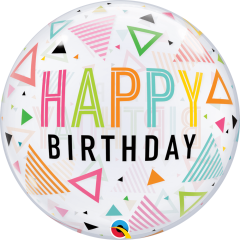 BALAO 22" BUBBLE SIMPLES PC1 BDAY RAINBOW TRIANGLES
