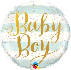 BALAO 18" REDONDO PC1 BABY BOY BLUE STRIPES
