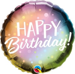 BALAO 18" REDONDO PC1 BDAY METALLIC OMBRE & DOTS