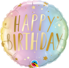 BALAO 18" REDONDO PC1 BDAY PASTEL OMBRE & STARS