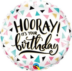 BALAO 18" REDONDO PC1 BDAY HOORAY!