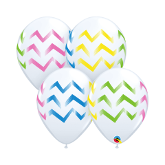 BALAO 11" R BRANCO PC50 COLORFUL CHEVRON STRIPES