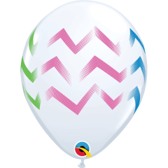 BALAO 11" R BRANCO PC50 COLORFUL CHEVRON STRIPES