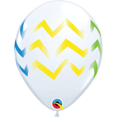BALAO 11" R BRANCO PC50 COLORFUL CHEVRON STRIPES