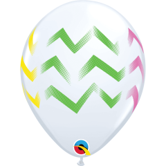 BALAO 11" R BRANCO PC50 COLORFUL CHEVRON STRIPES