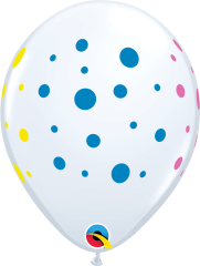 BALAO 11" R BRANCO PC50 COLORFUL DOTS