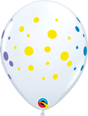 BALAO 11" R BRANCO PC50 COLORFUL DOTS