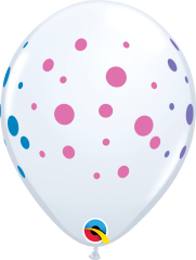 BALAO 11" R BRANCO PC50 COLORFUL DOTS