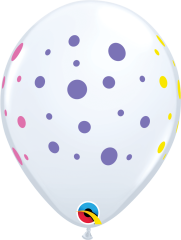 BALAO 11" R BRANCO PC50 COLORFUL DOTS