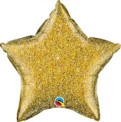 BALAO 20" ESTRELA PC1 GLITTERGRAPHIC GOLD