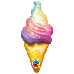 BALAO 14" SHAPE SOLTO RAINBOW SWIRL ICE CREAM