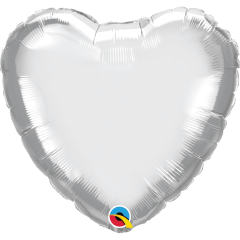 BALAO 18" CORACAO SOLTO CHROME SILVER