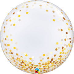 BALAO 24" DECO BUBBLE PC1 GOLD CONFETTI DOTS