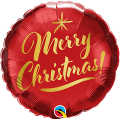 BALAO 18" REDONDO PC1 CHRISTMAS GOLD SCRIPT RED