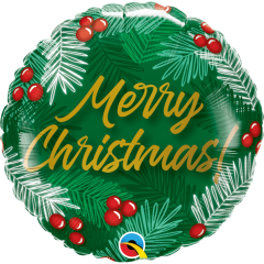 BALAO 18" REDONDO PC1 CHRISTMAS GREENS & BERRIES