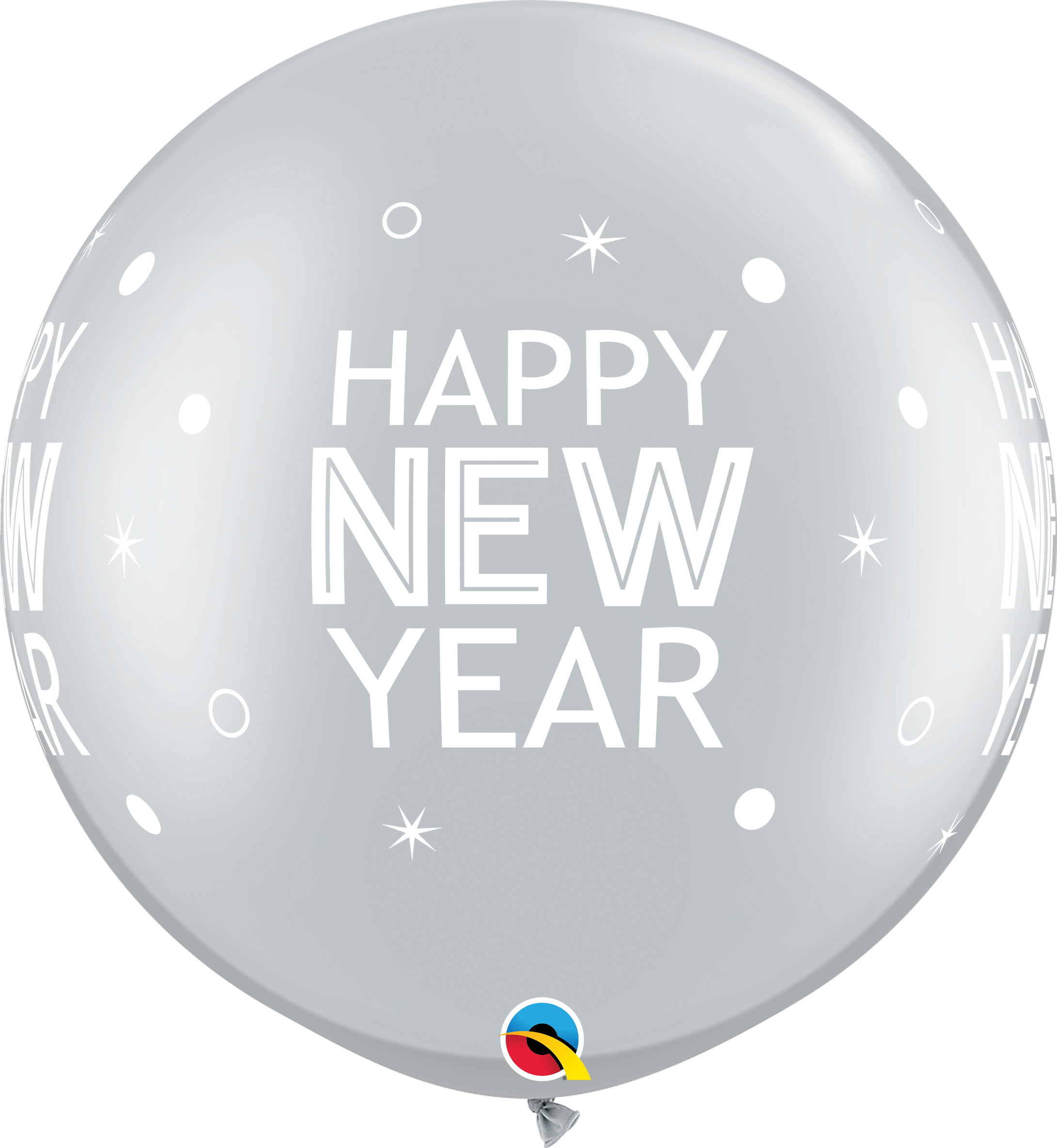 BALAO 30" R PRATA PC2 NEW YEAR SPARKLES & DOTS