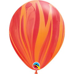 BALAO 11" R VERMELHO LARJ PC25 RED ORANGE SUPERAGATE RAINBOW