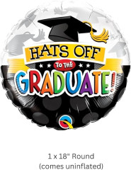 BALAO 18" REDONDO PC1 HATS OFF TO THE GRADUATE!