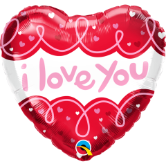 BALAO 18" CORACAO PC1 I LOVE YOU DOODLE LOOPS