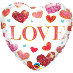 BALAO 18" CORACAO PC1 LOVE JEWEL HEARTS