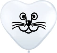 BALAO 6" C BRANCO PC100 ROSTO DE GATO