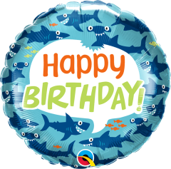 BALAO 18" REDONDO PC1 BDAY FUN SHARKS