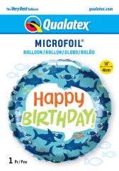 BALAO 18" REDONDO PC1 BDAY FUN SHARKS
